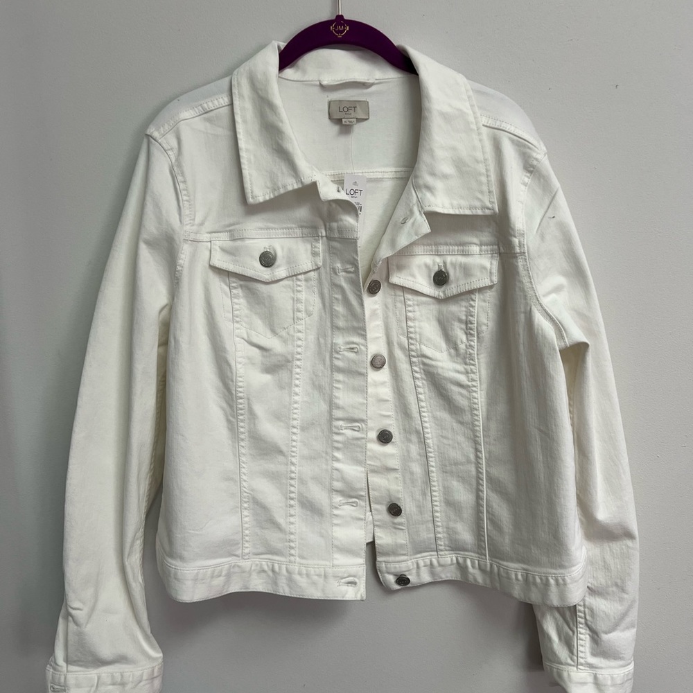 White Loft Denim Jacket NWT